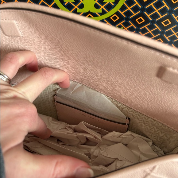 Tory Burch Fleming Soft Grain Mini Crescent Bag Crossbody Bag Shoulder Bag Blush - Picture 11 of 14